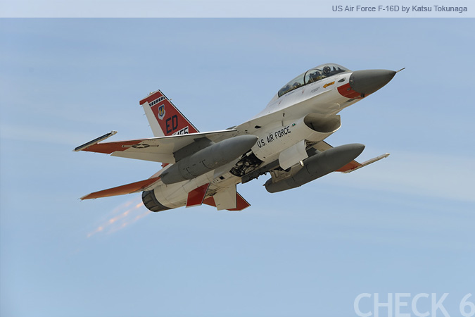 US Air Force F-16D at Edwards AFB by Katsu Tokunaga